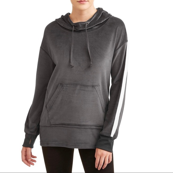 3/$30 Velour Hoodie, Gray - Picture 2 of 7